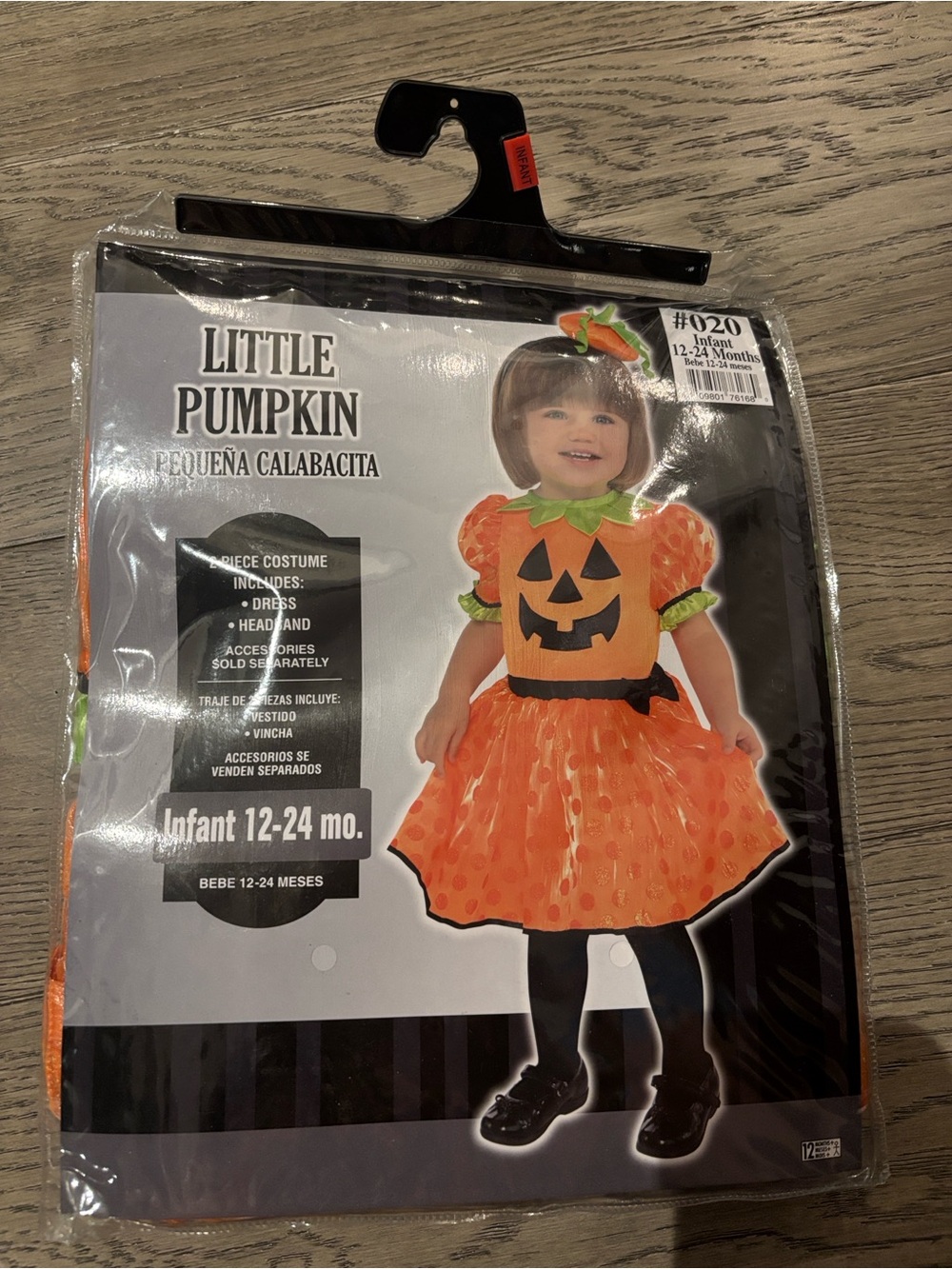 Infant Orange Halloween Costume Dress size 12-24 months